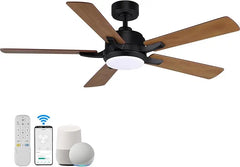 52 "Smart Low Profile ceiling Fans with Lights Remote,Quiet DC Motor,Outdoor Indoor Flush Mount Fan,Control WIFIAle