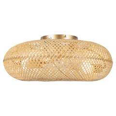 Modern Led Ceiling Fans With Light Bamboo Rattan Hand-Woven Retro Ceiling Lamp With Fans Remote Control 110V