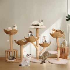Cat Climbing Tree Indoor Kittens Activity Center 3-Tier Tower with Scratching Post for Cat Furniture