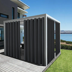 4 Panels Outdoor Curtains for Patio - Waterproof Blackout Curtains & Drapes Windproof UV Protection for Porch Gazebo Pergola