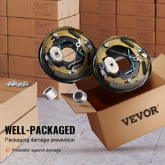 SucceBuy 1 Pair 3500/7000 lbs Electric Trailer Brake Assembly Self-Adjusting Axle Backing Plates for System Part Replacement