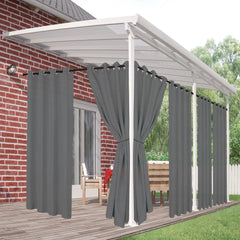Outdoor Curtains for Patio Waterproof, 6 Panels Privacy Outsides Curtains for Cabana Porch Pergola, Sunlight & UV Blocking