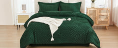 Andency California King Comforter Set Dark Emerald Green - 7 Pieces Bed in a Bag Cal King Beddding Comforter Sets, Tufted Lightw