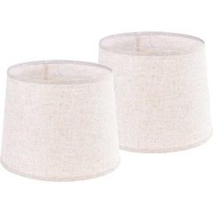 Lamp Shades Set of 2 Large Drum Linen Lampshade 14" Top X 16" Bottom X 11" High (Spider) Farmhouse Lamp Shade for Table