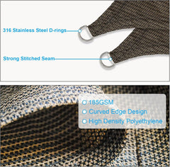 Sun Shade Sail 20'X30' Curved Edge Outdoor Shade Canopy Mocha Breathable 95% UV Block Shade Cloth for Patio Garden Backyard (We