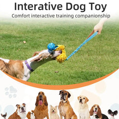 Dog Toy Rope Fun Squeaky Dog Chew Toys Pet Supplies Puppy Rope Toy with Elastic Drawstring Interactive Puppy Teething Toy for