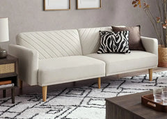 Futon Sofa Bed, Mid-Century Modern Sleeper Sofa, Small Convertible Couch, Loveseat