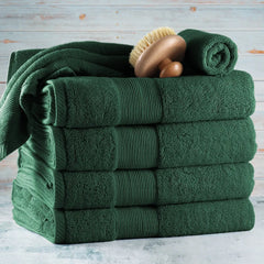 Bath Towels Set, 100% Cotton Luxury Softness 6 Pc Set, Hunter
