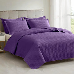 White Quilt Set Queen Size, Lightweight Bedspread Ultrasonic Chevron Pattern Light Coverlet for All Season Comforter Bedding