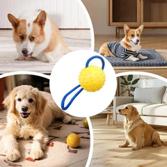 Dog Ball With Rope Bite Resistant Interactive Pet Ball Dog Ball With Rope Training Chew Toy Tug Ball Launchers For Aggressive
