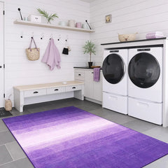 Modern Ombre Washable 4x6 Rug, Light Pink Rugs for Girls Bedroom, Soft Non-Slip Nursery Area Rug, Contemporary Non-Shed Kids