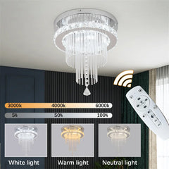 Crystal Chandelier Chrome Ceiling Lamps Led Flush Mount Stainless Steel Fixture Aisle Light Lustre Dining Room Living Room Decor