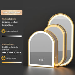 Large LED Oval Bathroom Mirror with Stepless Dimmable Lighted Vanity Mirror for Wall Mounted Vanity with Frame Anti-Fog Memory