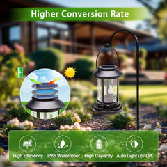 Outdoor Solar Candle Light, Flashing Decorative Lantern, Post Light, Waterproof, 6-Piece