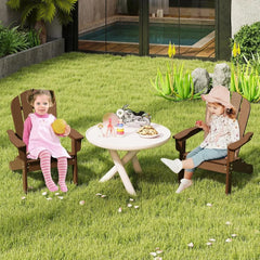 Kids Adirondack Chair Set of 2, All-Weather HDPE Patio Chair with Armrests, Fire Pit Chair for Kids Ages 3-8, Outdoor Ki