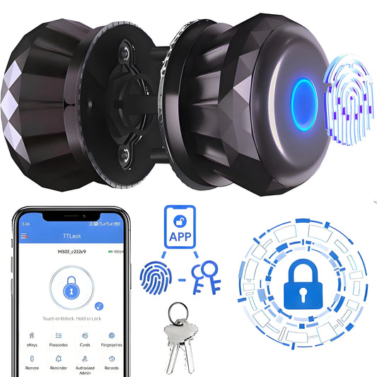 Blacksmith Keyless Smart Door Lock Smart Deadbolt with App Control & Fingerprint & 2 Keys Electronic Door Lock for Home Office