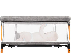 Baby Bassinet Bedside Bassinet, Baby Cradle with Machine-Washable Sheets, Four-Sided Breathable Mesh, 6 Height Adjustable