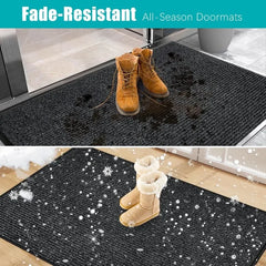 Front Door Mat Heavy Duty Indoor Outdoor Door Mat Non-Slip Backing Doormat for Entryway Stain and Fade Resistant Commercial
