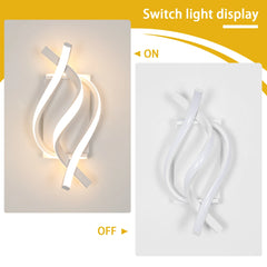 Wall Sconces, Spiral Modern LED Wall Sconce Lighting, 3000K Indoor Wall Light, Acrylic LED Wall Lamp for Bedroom, Bathroom, Livi