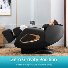 Full Body Zero Gravity SL Track Massage Recliner Chair with Smart Screen Bluetooth Speaker Built-In Heat Therapy Foot Roller