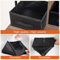Litter Box Enclosure with 2 Storage Shelves and 2 Drawers, 2-in-1 Hidden Cat Litter Box Enclosure Furniture with Shelf