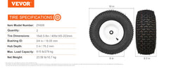 VEVOR Lawn Mower Tires with Rim 13x5-6" Tubeless Tractor Tires 2-Pack Tire and Wheel Assembly Flat-free PU Tires 3.25"-5.9"