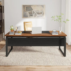 Conference Table with Splicing Board, Meeting Tables for Home Office, Business Training Seminar Table with Stylish Metal Legs