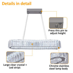Modern Heart Crystal Chandelier Pendant Lighting Home Decor Led Ceiling Lamp Fixtures For Dining Room Lustres Hanging Lighting