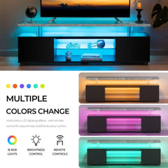 LED TV Stand White TV Stands for Living Room Modern TV Stand with Storage for 65/70/75 inche TVs Entertainment Center for Living