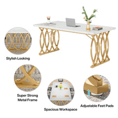 Tribesigns Executive Desk, 63" W Large Computer Desk, Modern Office Desk Conference Table Meeting Room Table, Business Furniture