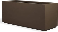 PolyStone Milan Tall Modern Outdoor/Indoor Rectangular Trough Planter, 46" L X 17" W X 19" H, Lightweight, Heavy Duty