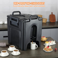 SucceBuy 2.5 5 10 Gallon Insulated Beverage Dispenser Food-grade Hot and Cold Beverage Server Thermal Drink Dispenser Cooler