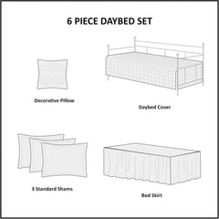 Intelligent Design Joni Cozy Daybed Cover Set - Casual Boho Pieced Design, Modern All Season Bedding Set With Bedskirt,