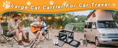 Cat Carrier with Litter Box Medium Large Cat Collapsible Soft Sided Pet Carrier for Car Travel with Lockable Safety Zippers