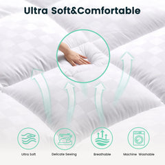 Extra Thick Mattress Pad Cover for Back Pain,Cooling Mattress Protector with 8-21 Inch Deep Pocket