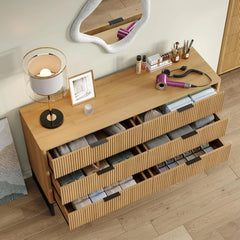 6 Drawer Double Dresser Modern Dresser Wood Storage Dressers & Chests of Drawers for Closet, Bedroom Living Room, Hallway