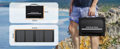 200W Portable Power Station with 40W Solar Panel 155Wh Solar Generator 42000mAh Power Bank with AC Outlet 110V, DC, USB QC3.0