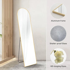 Arched Full Length Mirror 59"x16" Full Body Floor Mirror Standing Hanging or Leaning Wall