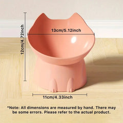 1pc WhiskerWare Elevated Cat Bowl, Anti-Tip Plastic Raised Pet Feeding Dish with Tilted Edge, Neck Protection Kitty Food Dog
