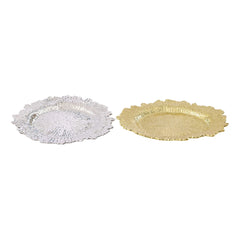 24-Pack Western Style Snowflake Plates, Plastic Gold/Silver, Durable & Elegant for Dining