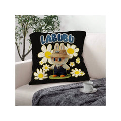 Funny Labubu Throw Pillow Cover, The Monsters Decorative Square Pillowcase Throw Cushion Case for Bedroom,Living Room,18x18 Inch
