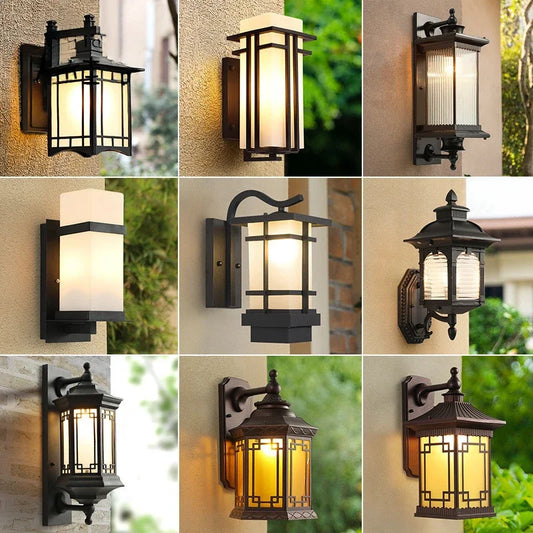 Retro Moisture Explosion-proof Outdoor Wall Light Vintage Waterproof E27 Ceiling Lamp Outdoor Wall & Porch Lighting