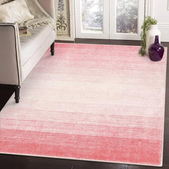 Modern Ombre Washable 4x6 Rug, Light Pink Rugs for Girls Bedroom, Soft Non-Slip Nursery Area Rug, Contemporary Non-Shed Kids