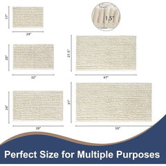 Ultra Soft Absorbent Microfiber Bath Mat Non Skid Chenille Rug Machine Washable Bathroom Tub Shower Home Decor