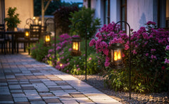 Outdoor Solar Candle Light, Flashing Decorative Lantern, Post Light, Waterproof, 6-Piece