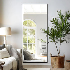 Full Length Mirror, Full Body Mirror, Floor Mirror with Aluminum Alloy Frame, Free Standing Mirror, Mirror Full Length Hanging