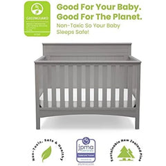 4-in-1 Convertible Baby Crib - Greenguard Gold Certified, Grey