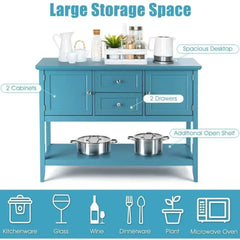 Buffet Sideboard, Wood Storage Cabinet, Console Table with Storage Shelf,2 Drawers and Cabinets, Living Room Kitchen Dining Room