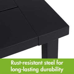 Rectangle Steel Outdoor Dining Table, Black