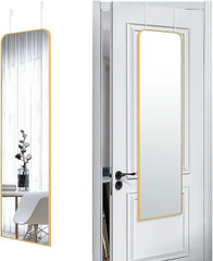 Door Hanging Full Length Mirror, Floor or Wall Mounted Metal Frame Arch Dressing Mirrors for Bedroom Bathroom Living Room